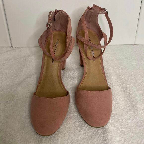 Christian Siriano Pink Suede Closed Toe Heels w/ Zipper - Size 8 1/2 - Picture 4 of 9